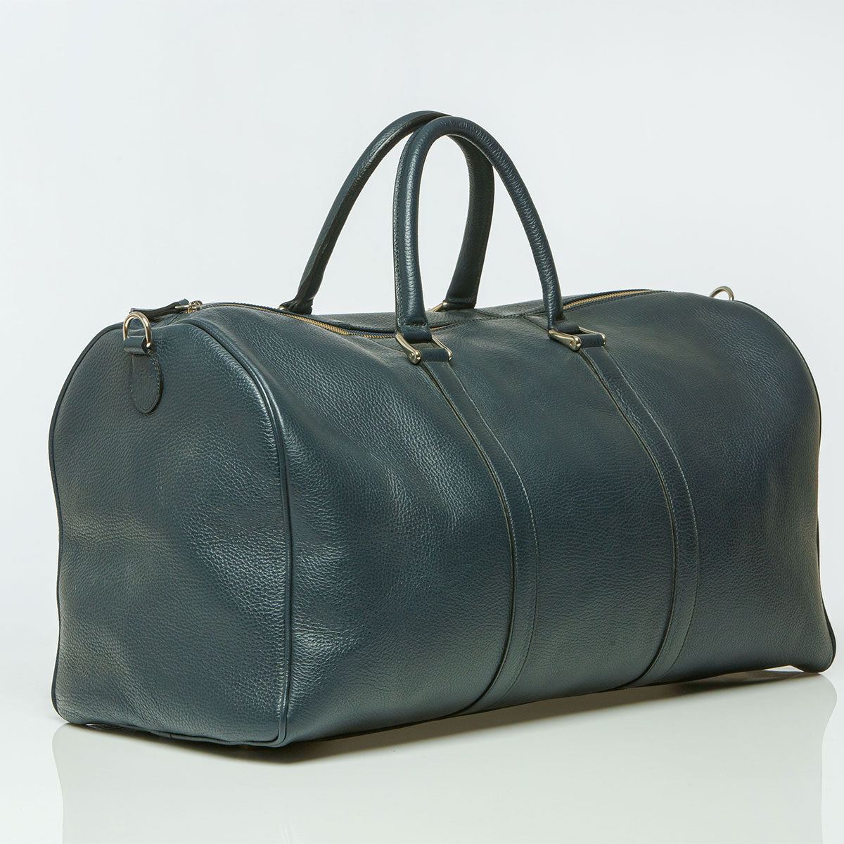 Leather Duffle Bag Navy