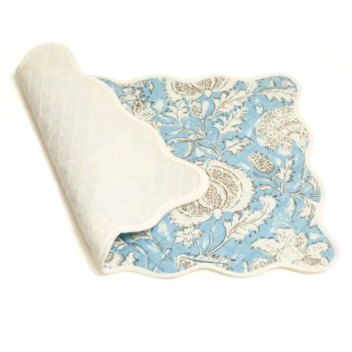 Paisley Blue Quilted Placemats