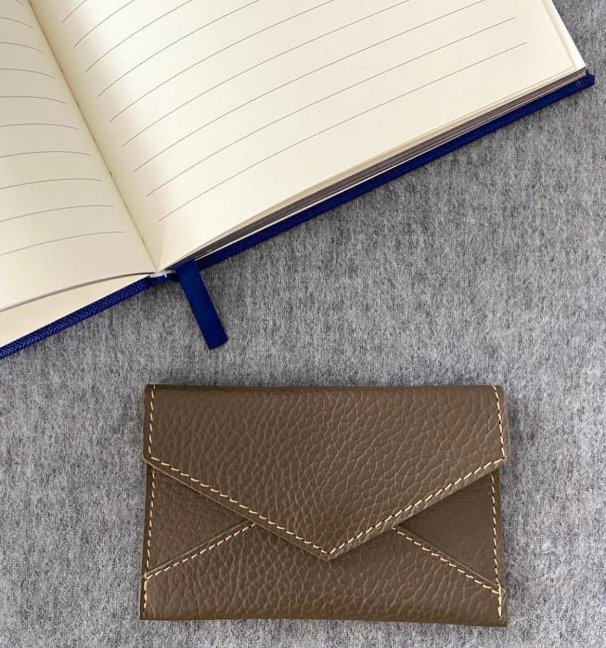 Leather Card Holder Mauve