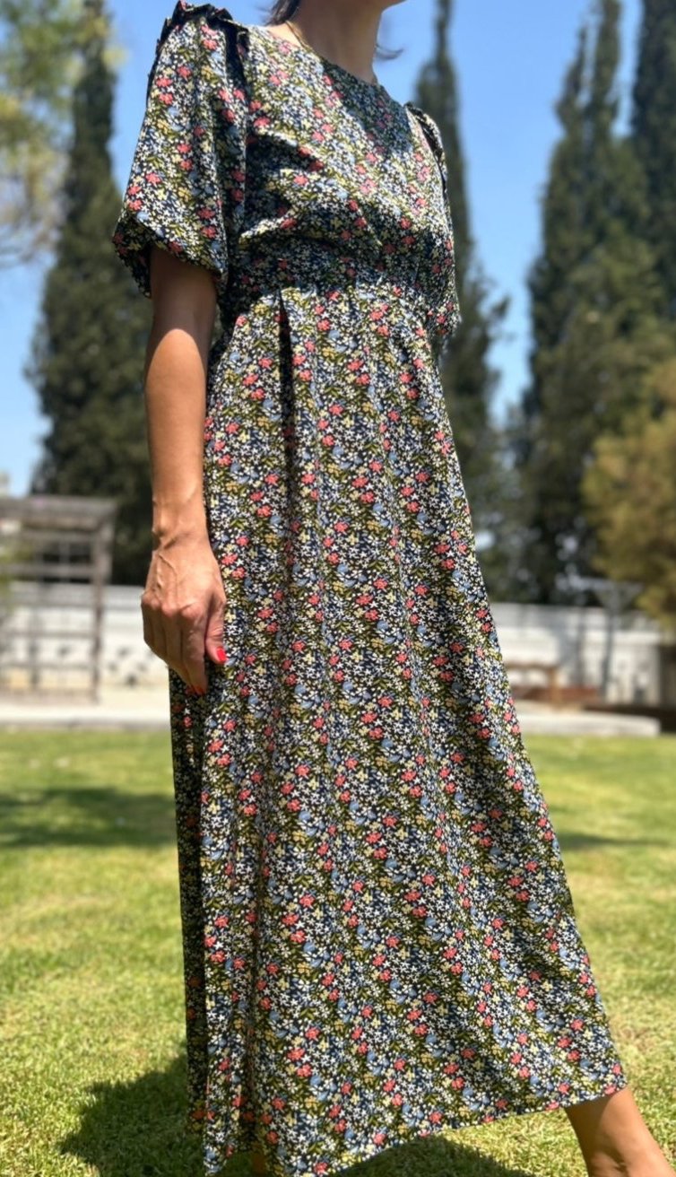Cotton Floral open back Dress