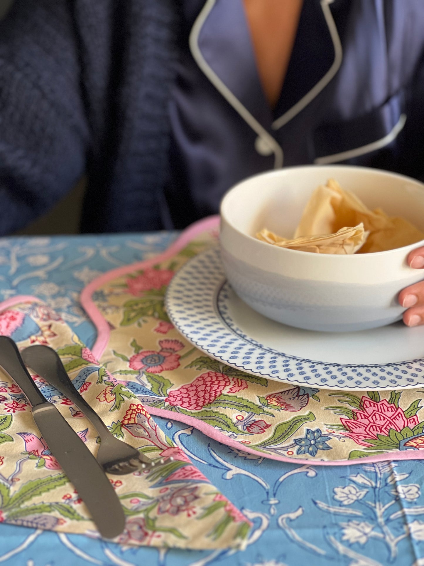 Paisley Pink Embroidered Napkin