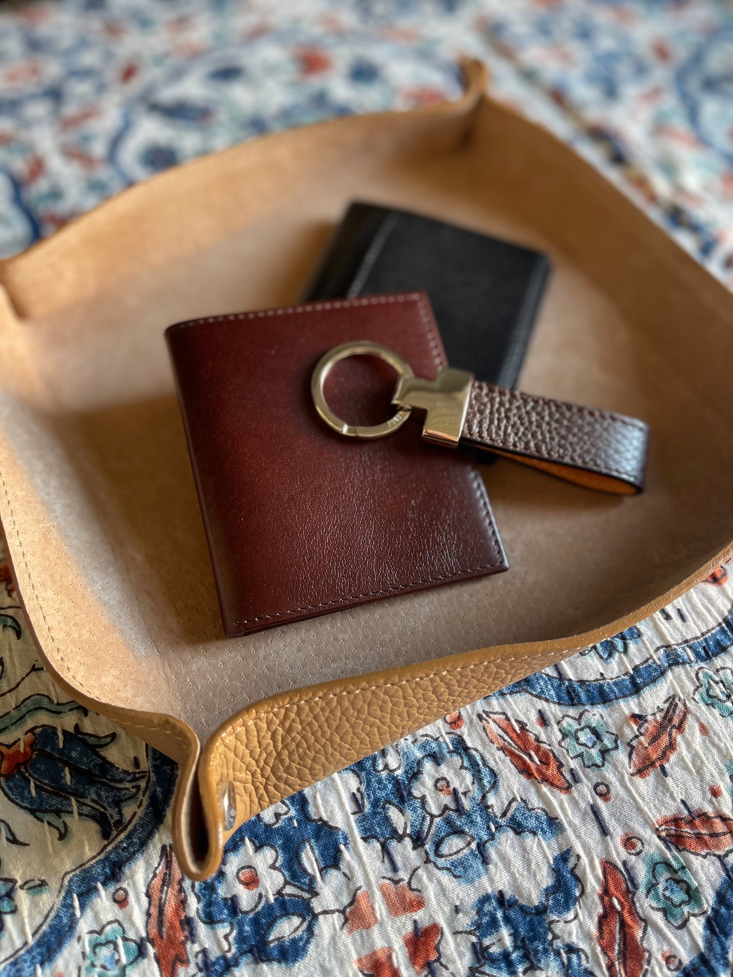 Leather Key Ring - Brown