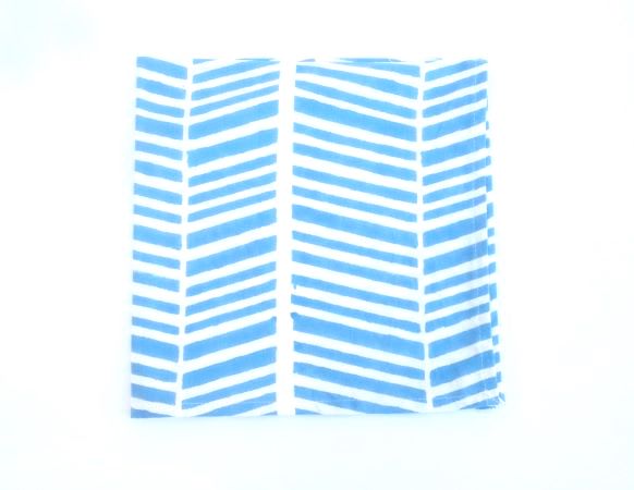White Stripe Cotton Napkin Blue