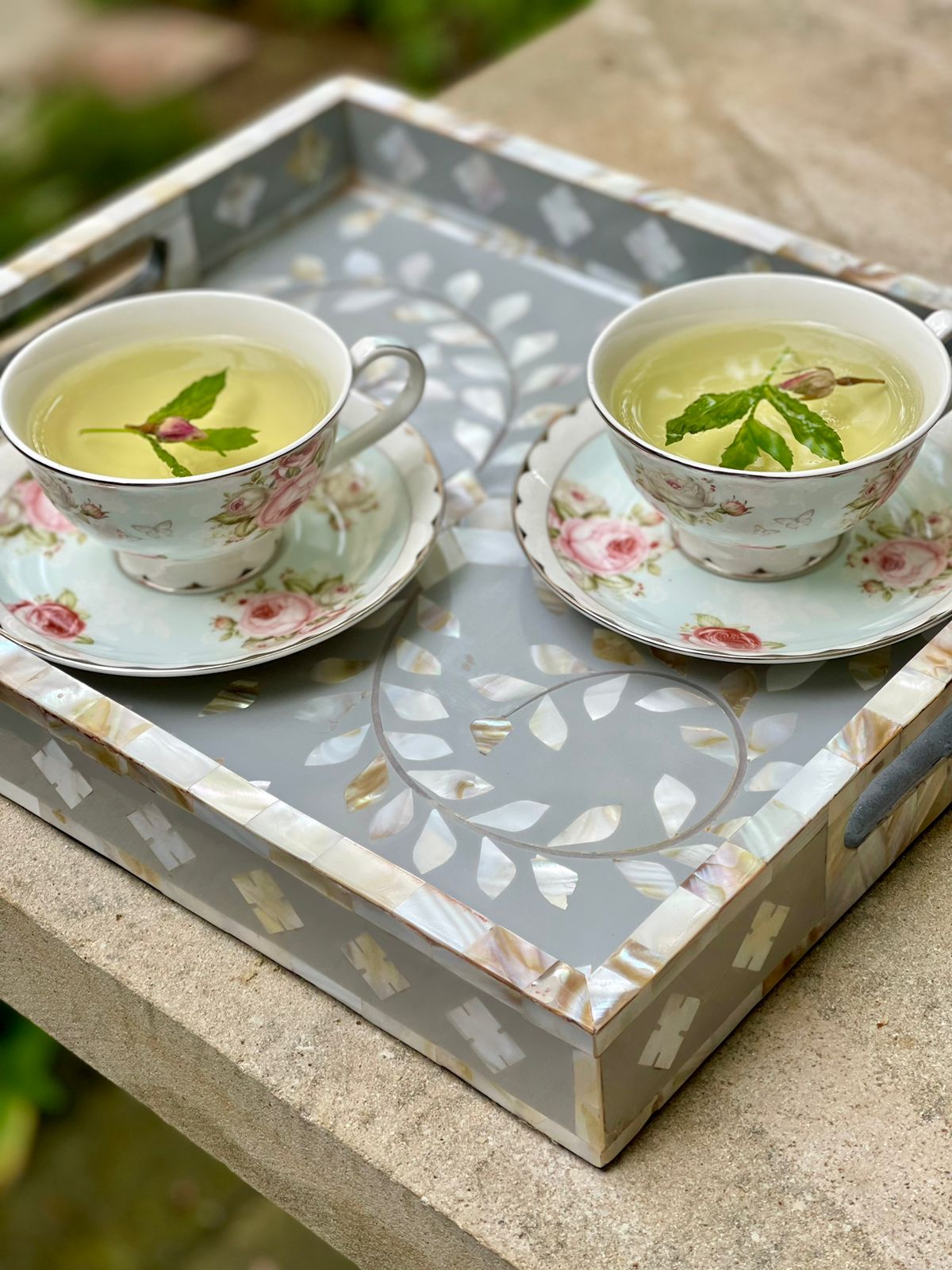 Mother of Pearl Tray Grey