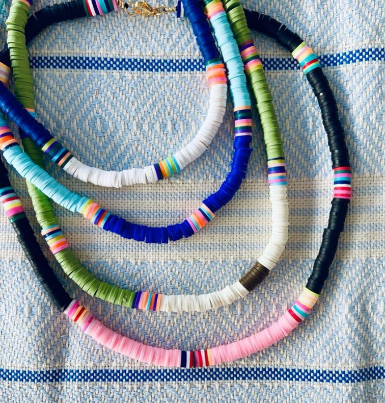 Heishi Necklace White-Green