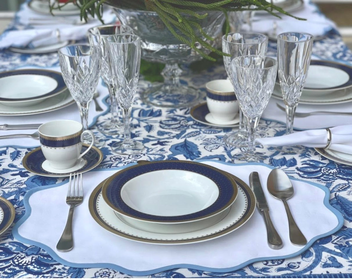Sky Blue Oval Placemat