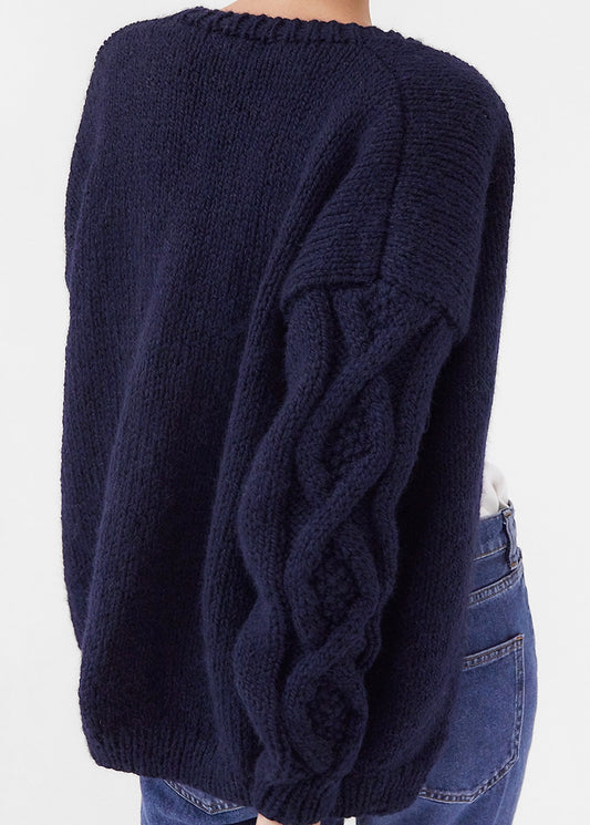 Handmade plaited Cardigan Navy