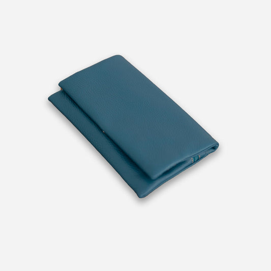 Leather clutch-cross body bag Blue