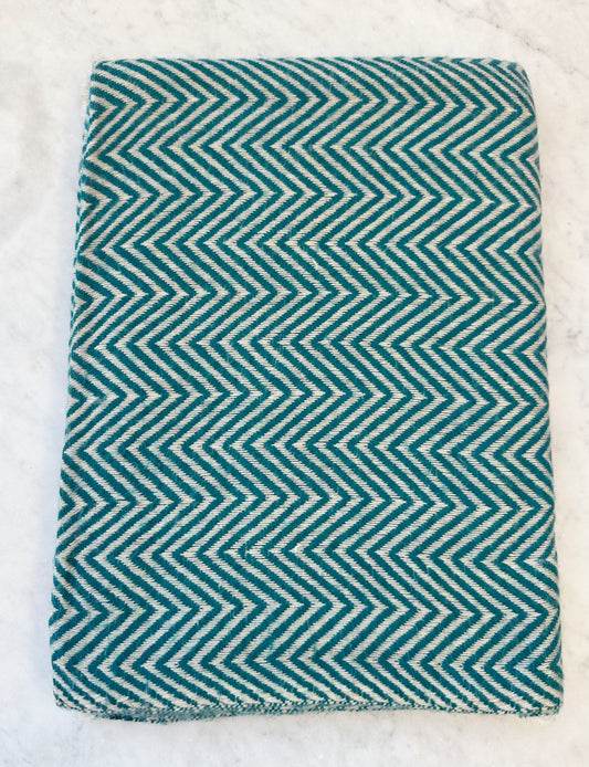 Cashmere Scarf Green Zig