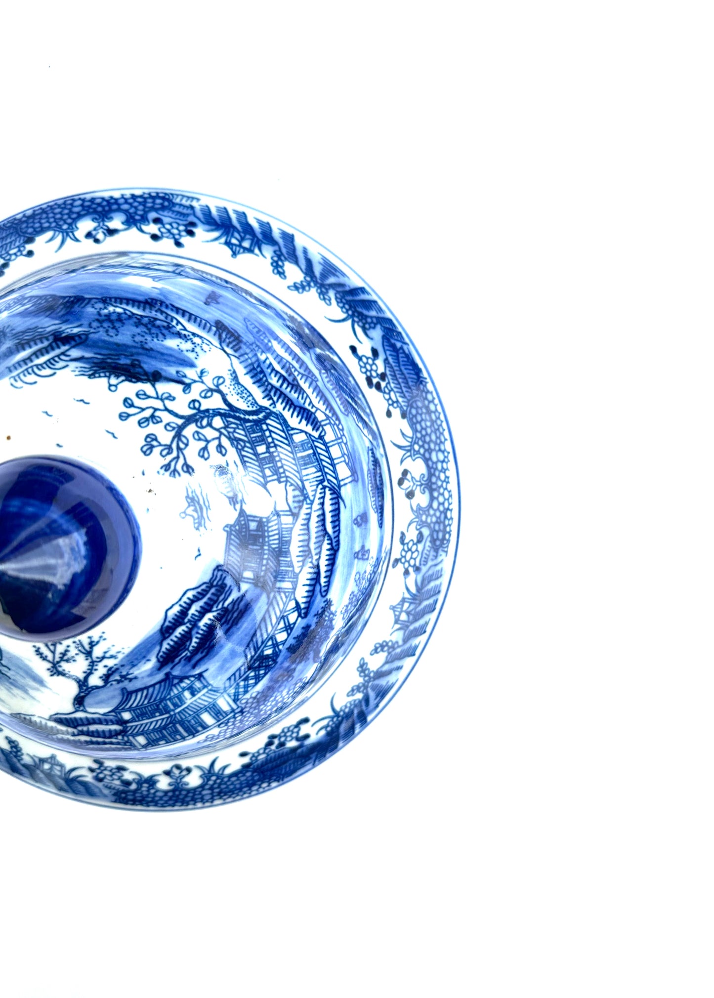 Blue And White Lidded Vase