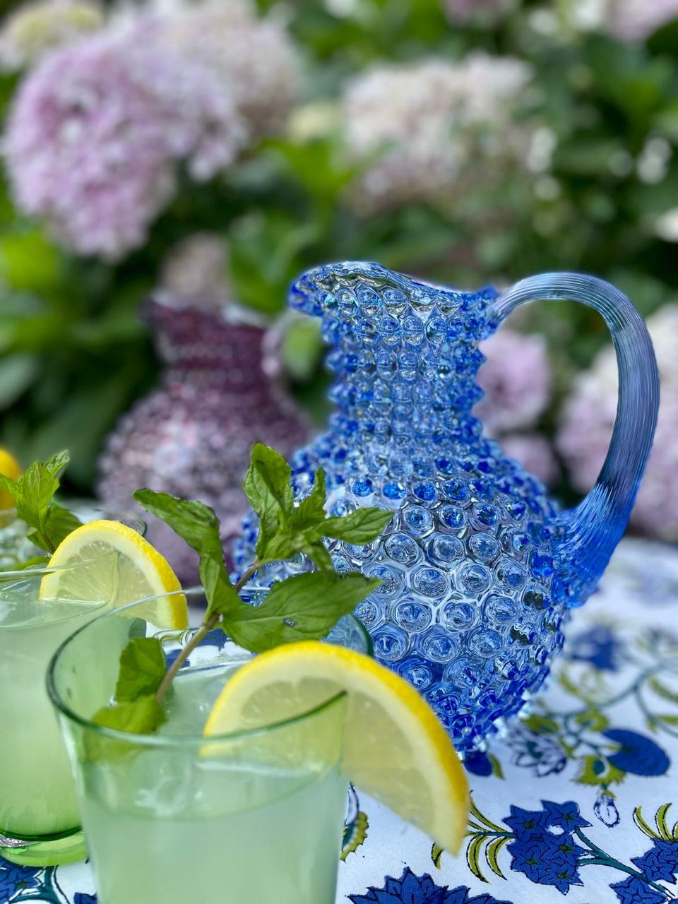 Hobnail Jug - Blue