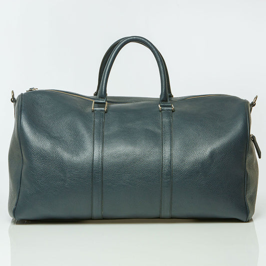 Leather Duffle Bag Navy