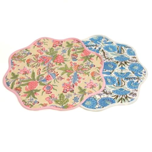 Paisley Pink Round Embroidered Placemat
