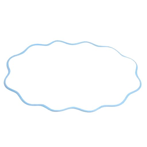 Sky Blue Oval Embroidery Placemat