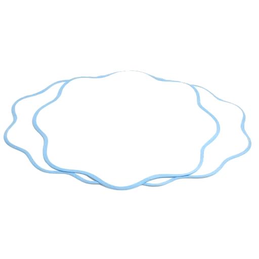 Sky Blue Oval Embroidery Placemat