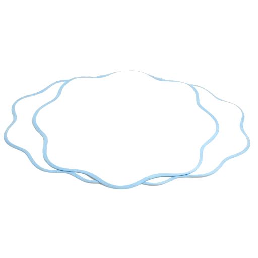 Sky Blue round Embroidered Placemat