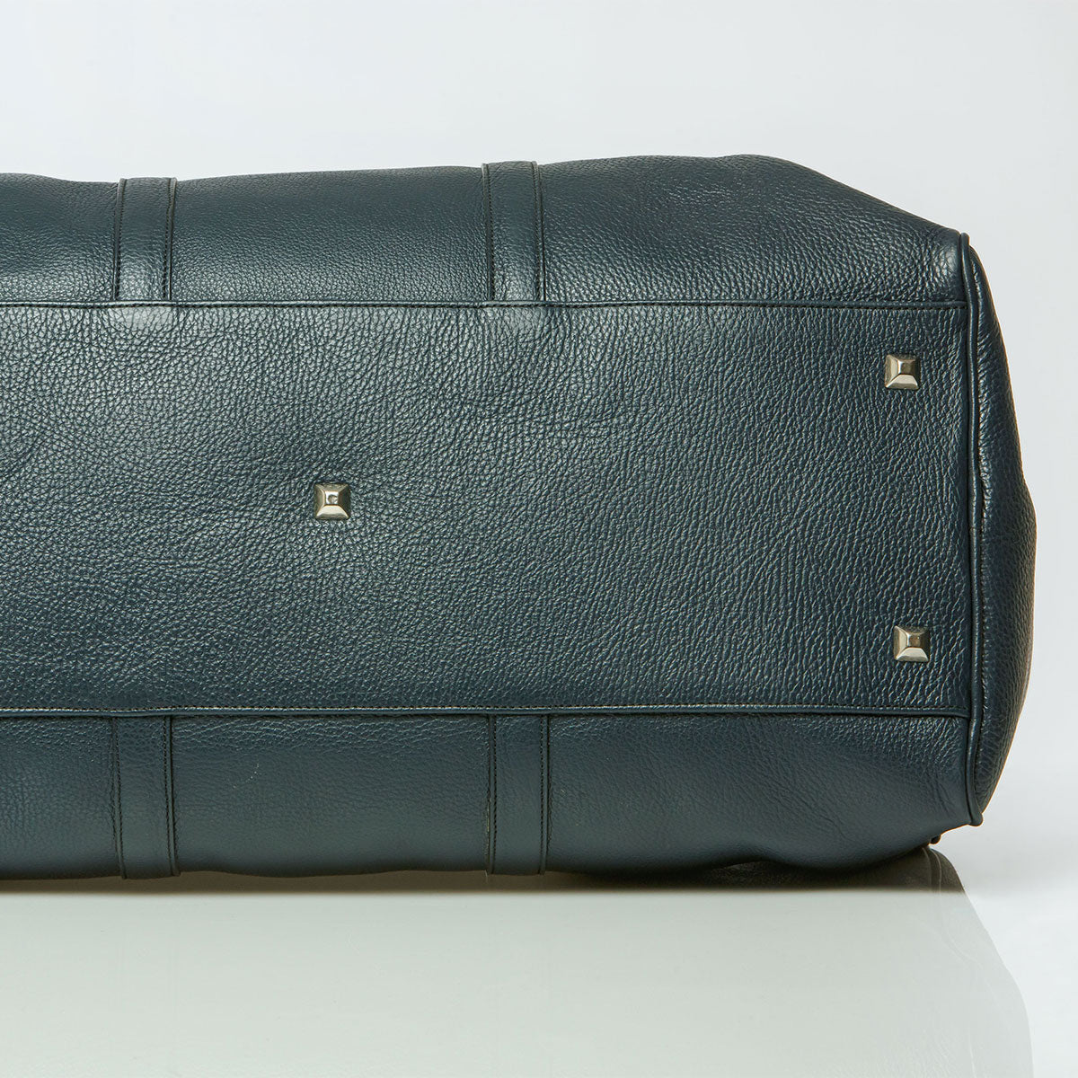 Leather Duffle Bag Navy