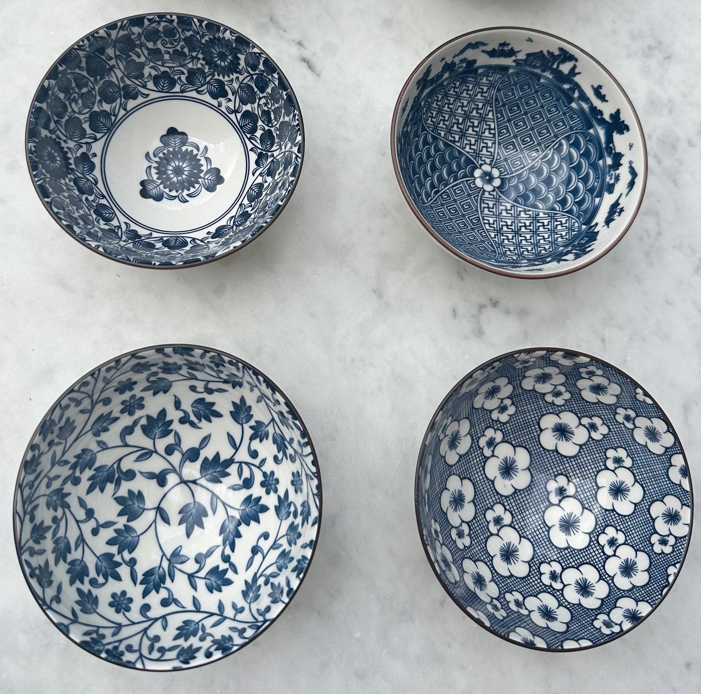 Mediterranean Porcelain Bowl (Set of 4)