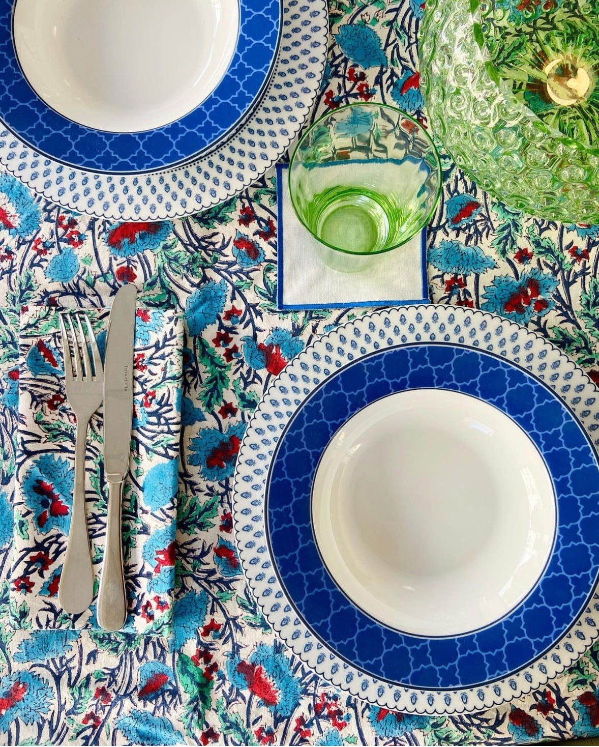 Ornate Blue Soup Plate