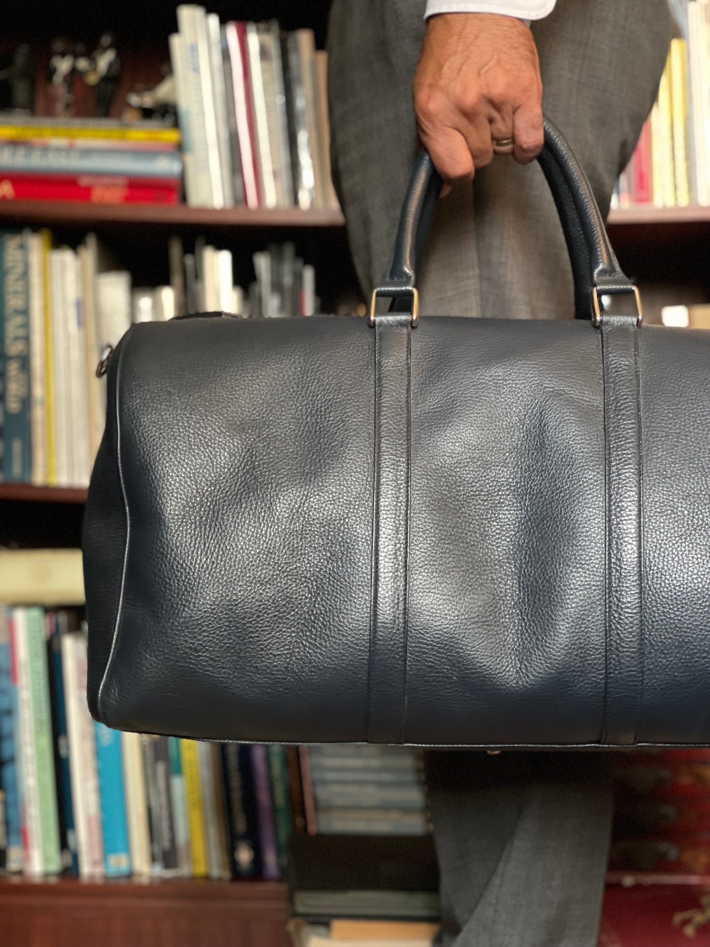 Leather Luggage Duffle Weekend Bag Brown