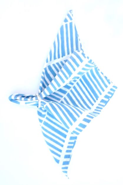White Stripe Cotton Napkin Blue