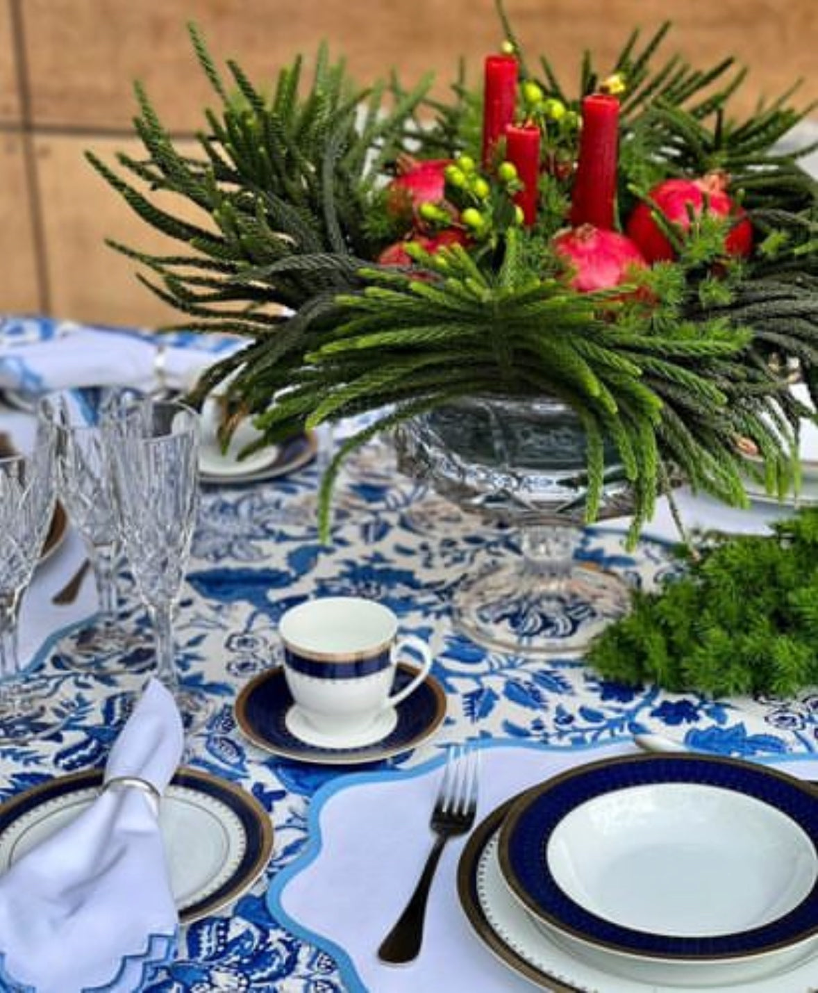 Sky Blue Embroidered Napkin