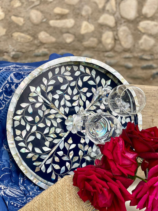 Mother of Pearl Tray Round