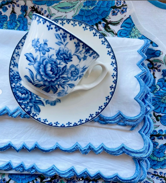 Sky Blue Embroidered Napkin