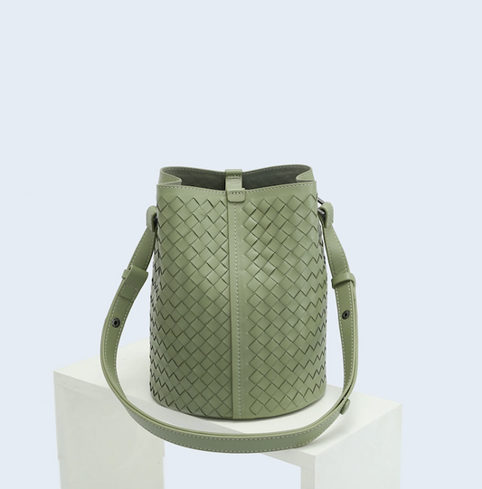 Mini weave bucket Bag Green