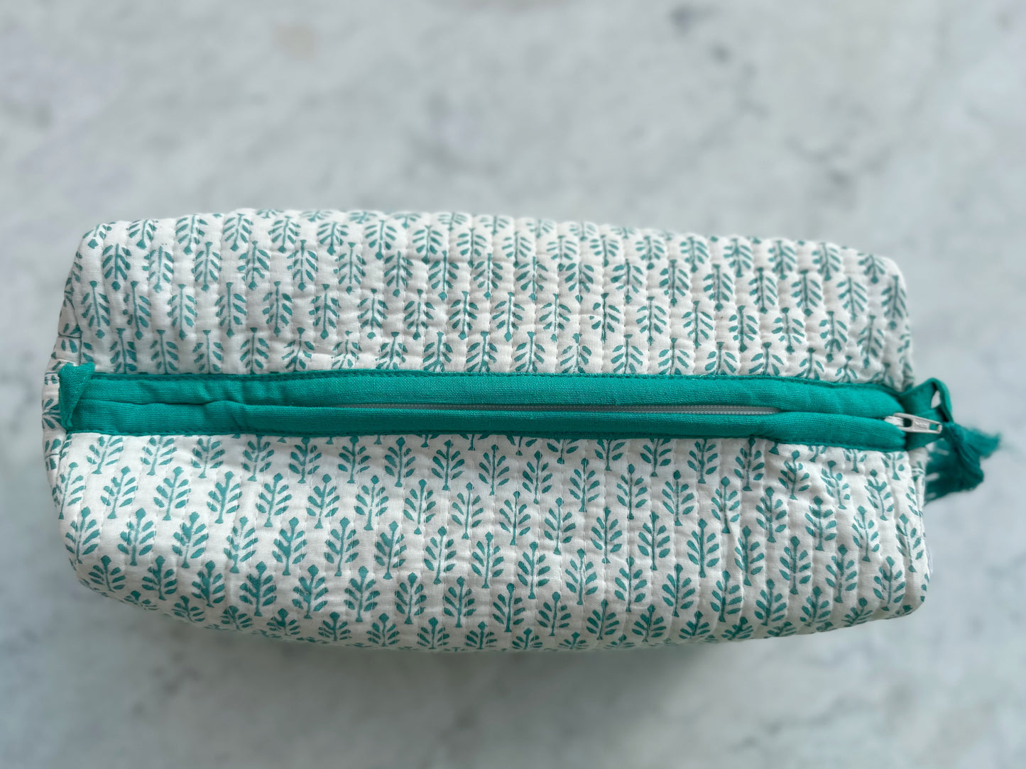 Feather Green Cosmetic Bag