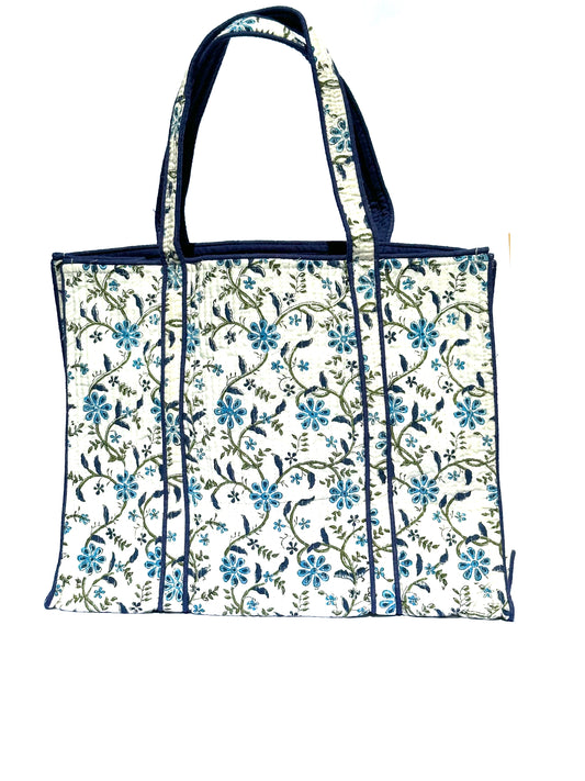 Flower Web Quilt tote bag