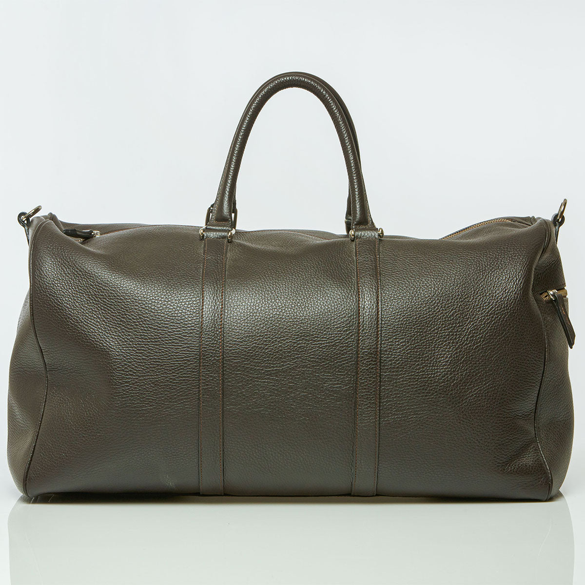 Leather Luggage Duffle Weekend Bag Brown